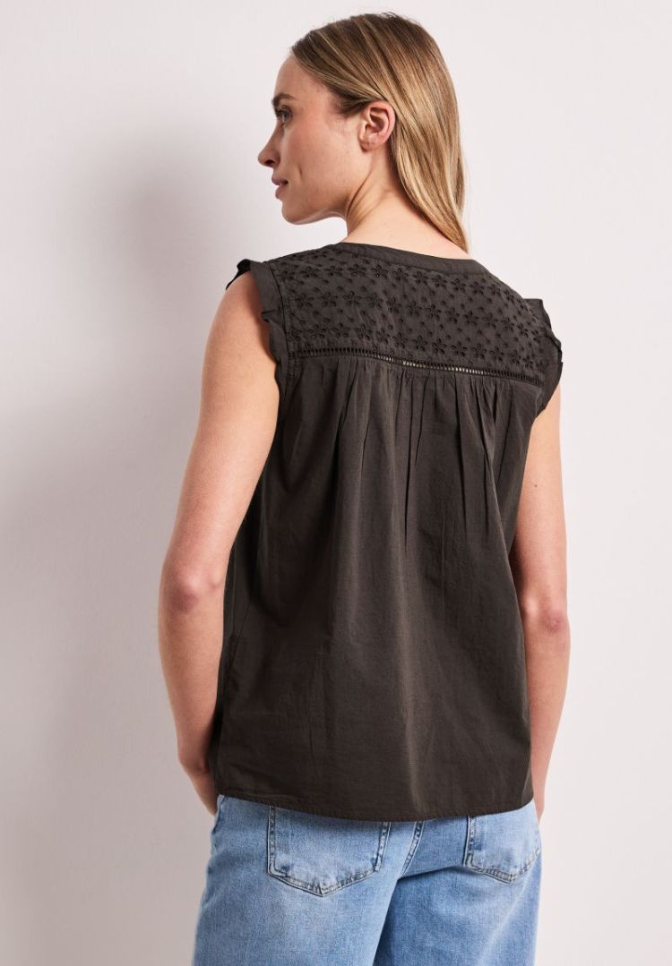 Blousetop met gespleten hals 17276 espresso