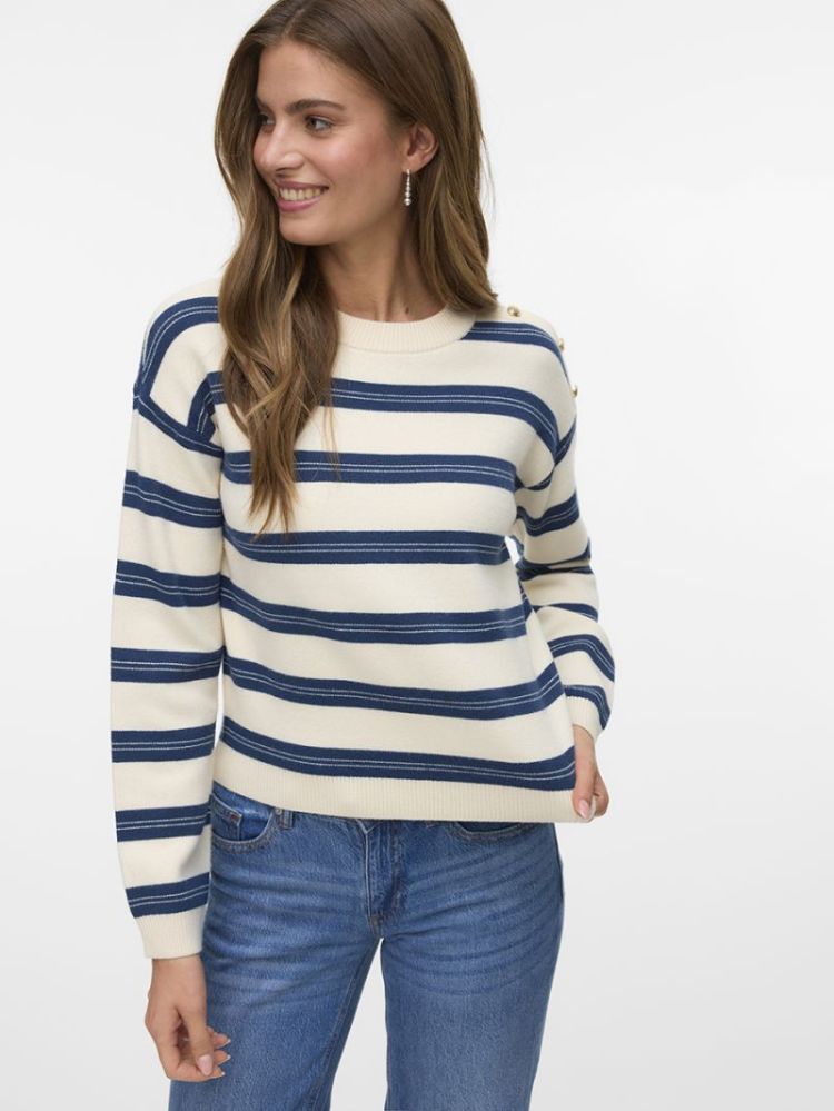 VMGOLD STRIPE LS O-NECK PULLOV 222913001 Birch