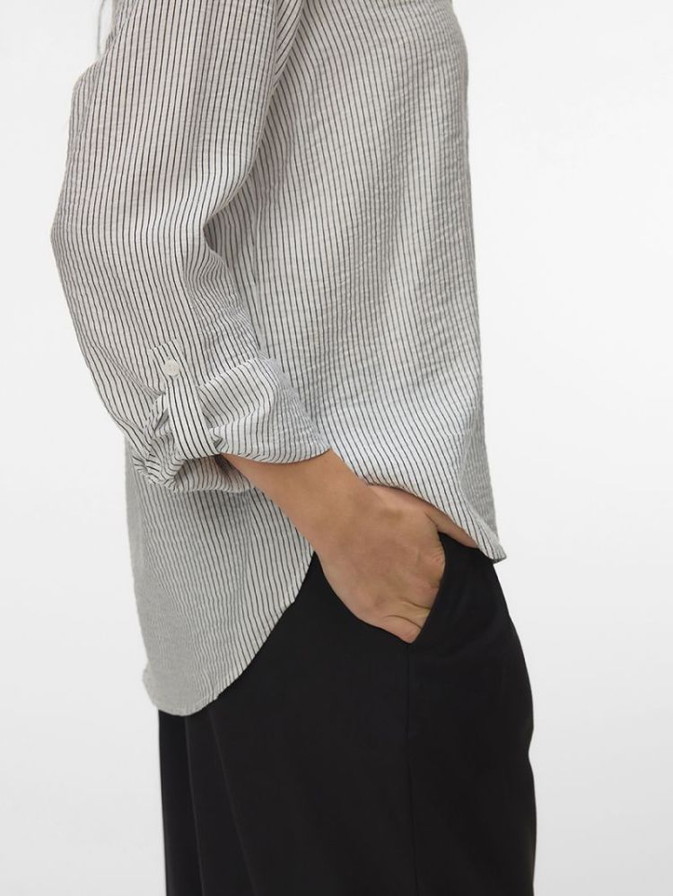 VMKAJA LS V-NECK FOLD-UP TOP W 175598002 Snow