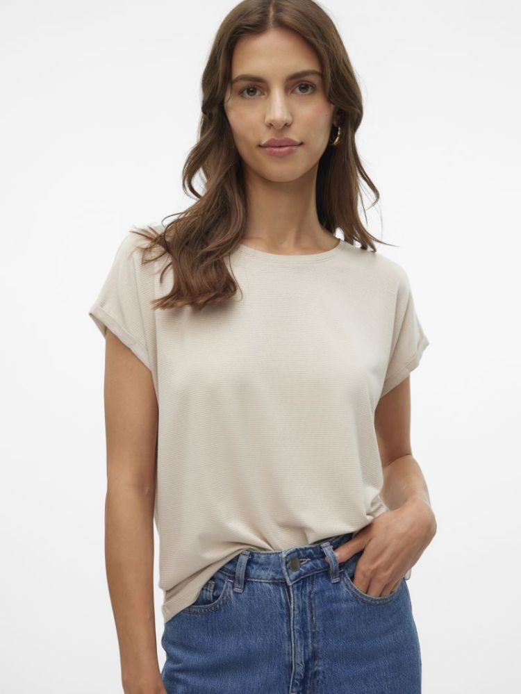 VMLAVA GLITTER SS TOP STRIPE L 175626003 Oatme