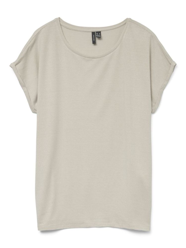 VMLAVA GLITTER SS TOP STRIPE L 175626003 Oatme