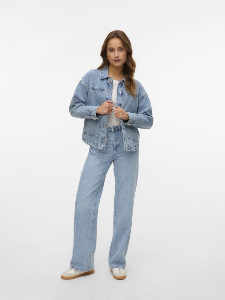VMJAMIE LS DENIM SHACKET MIX G 178000 Light Bl