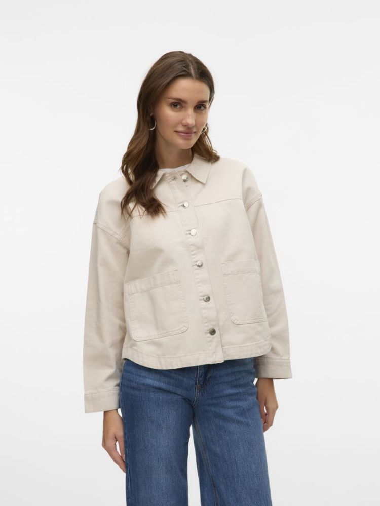 VMJAMIE LS DENIM SHACKET MIX G 222913 Birch