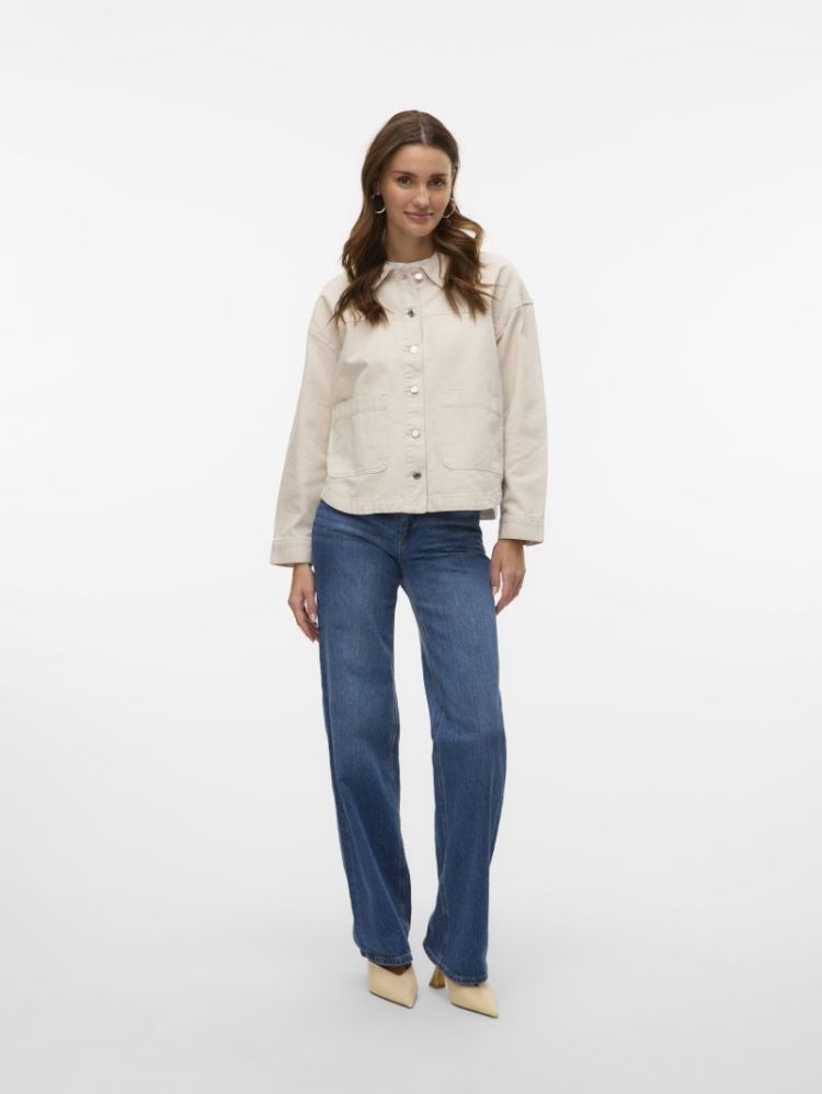 VMJAMIE LS DENIM SHACKET MIX G 222913 Birch