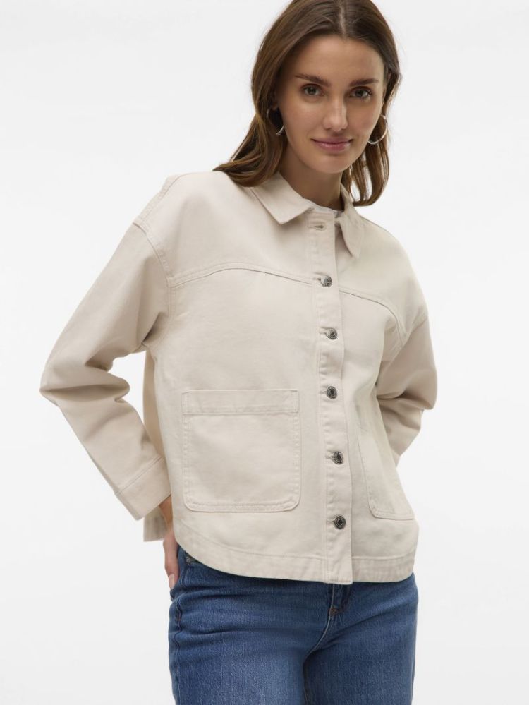 VMJAMIE LS DENIM SHACKET MIX G 222913 Birch