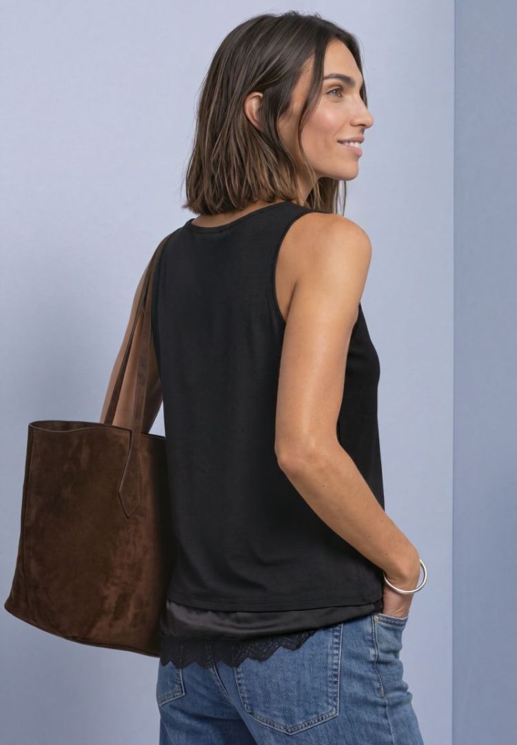 A325840 TOP W.DIAGONAL WOVEN B 10001 Black