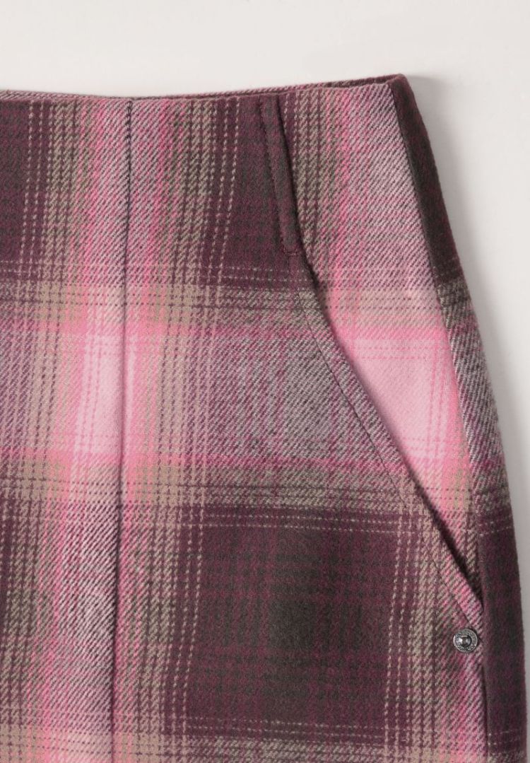 A362036 FAKE WOOL SKIRT_CHECK 37820 rustic ro