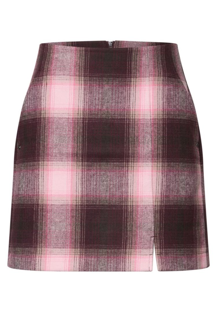 A362036 FAKE WOOL SKIRT_CHECK 37820 rustic ro