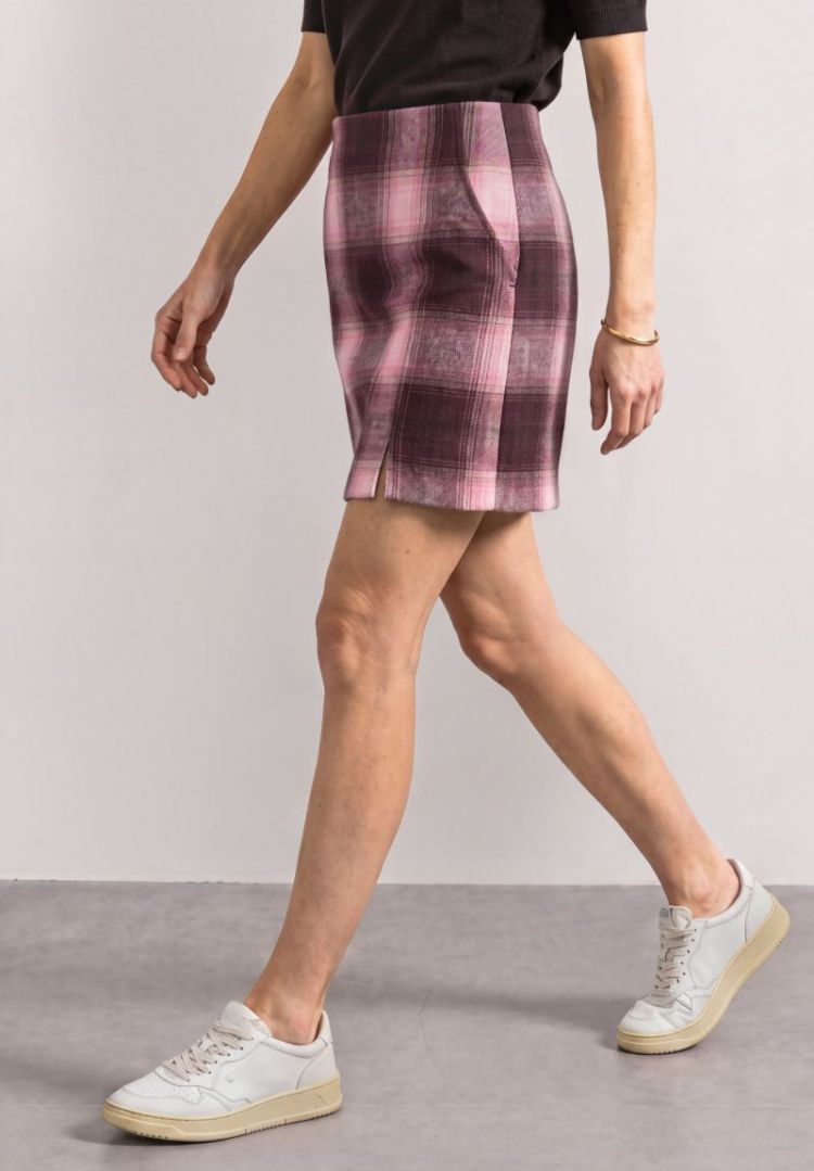 A362036 FAKE WOOL SKIRT_CHECK 37820 rustic ro
