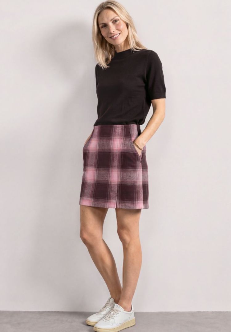 A362036 FAKE WOOL SKIRT_CHECK 37820 rustic ro