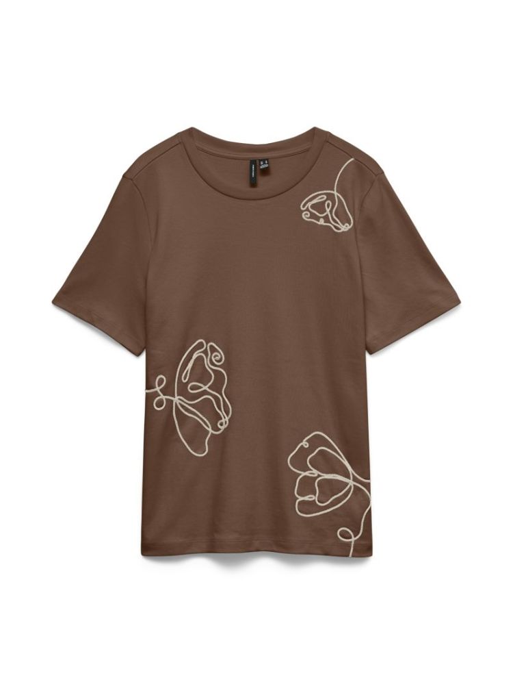 VMIRENE SS O-NECK T-SHIRT JRS 288475002 Cocoa
