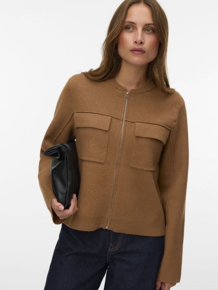VMAPPLE LS ZIPPER CARDIGAN BOO 288475 Cocoa Br