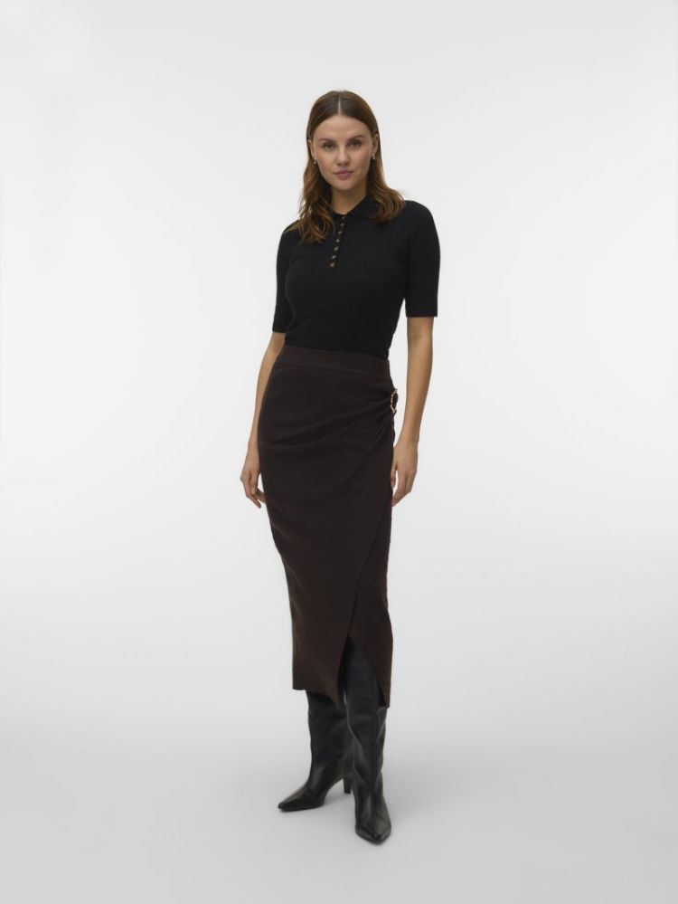 VMKACY NW DRAPE ANKLE SKIRT 297957002 Choco