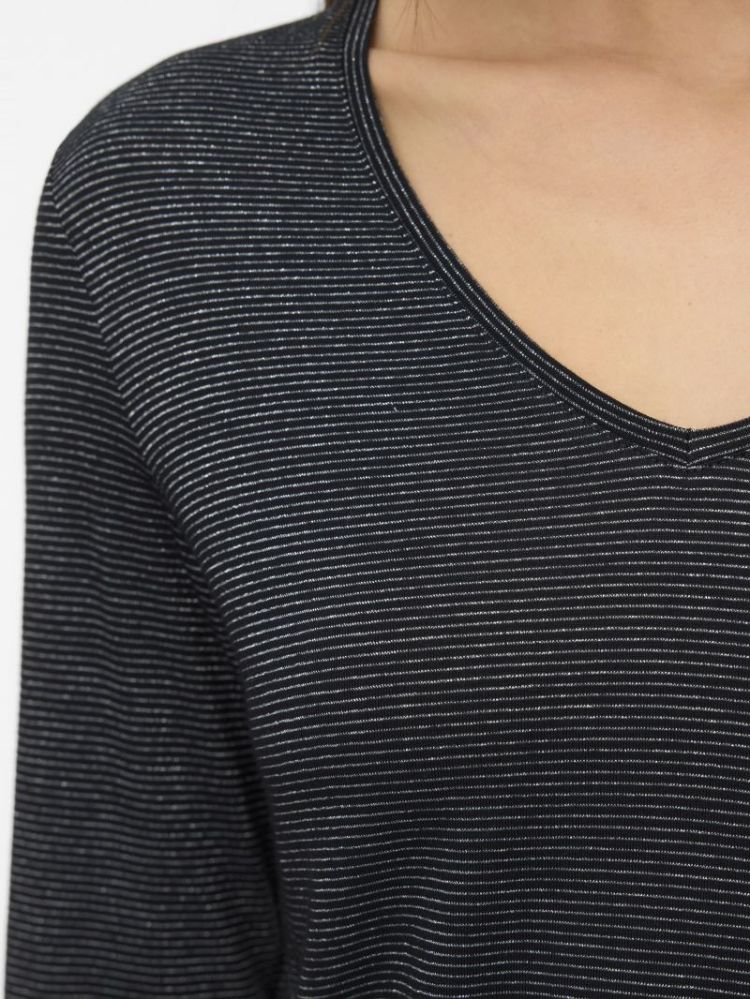 VMLAVA GLITTER LS V-NECK TOP S 177868001 Black